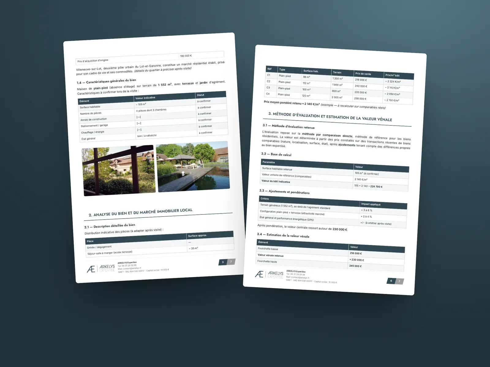 ARKELYS : pages d’un rapport d’expertise